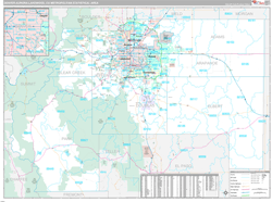 Denver-Aurora-Lakewood Metro Area Wall Map Premium Style 2024